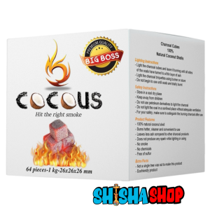 COCOUS NATURAL HOOKAH COALS 26 MM - charcoal cubes 100% natural coconut shells